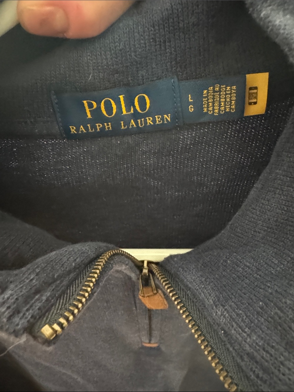 Polo by Ralph Lauren Men's Navy Half-Zip Sweater - Picture 2 of 3